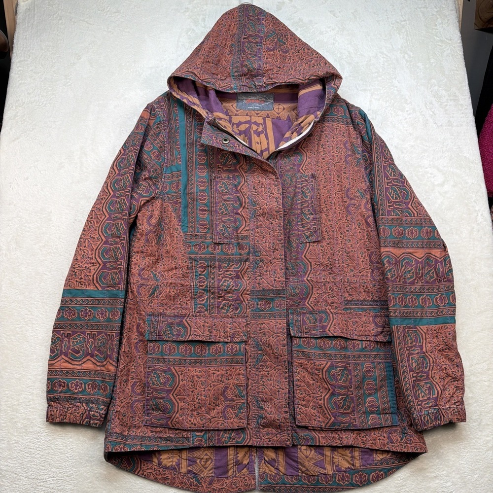 Gramicci‎ Hooded Jacket Women's Large Tribal Boho Festival Tapestry Coat